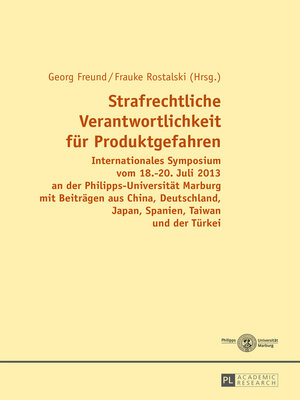cover image of Strafrechtliche Verantwortlichkeit fuer Produktgefahren